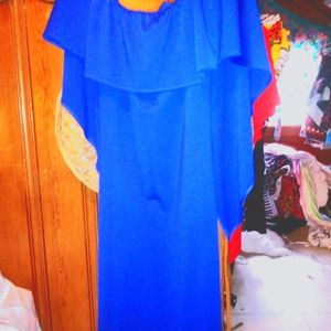 Royal blue cape dress